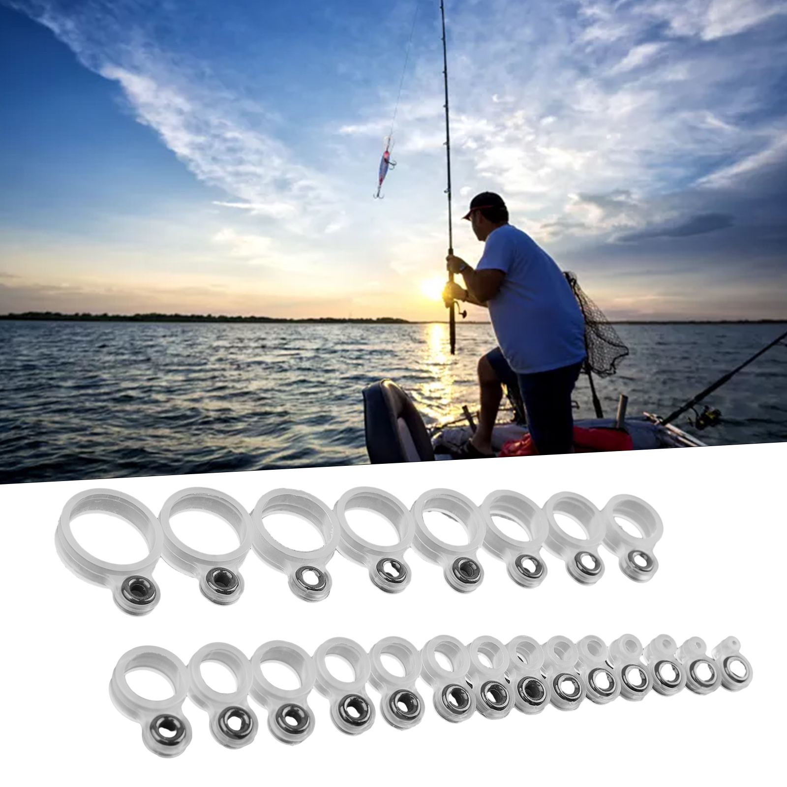 14/22Pcs Fishing Rod Eyelet Re – обзор и цена Fishing Rod Guide Replacement