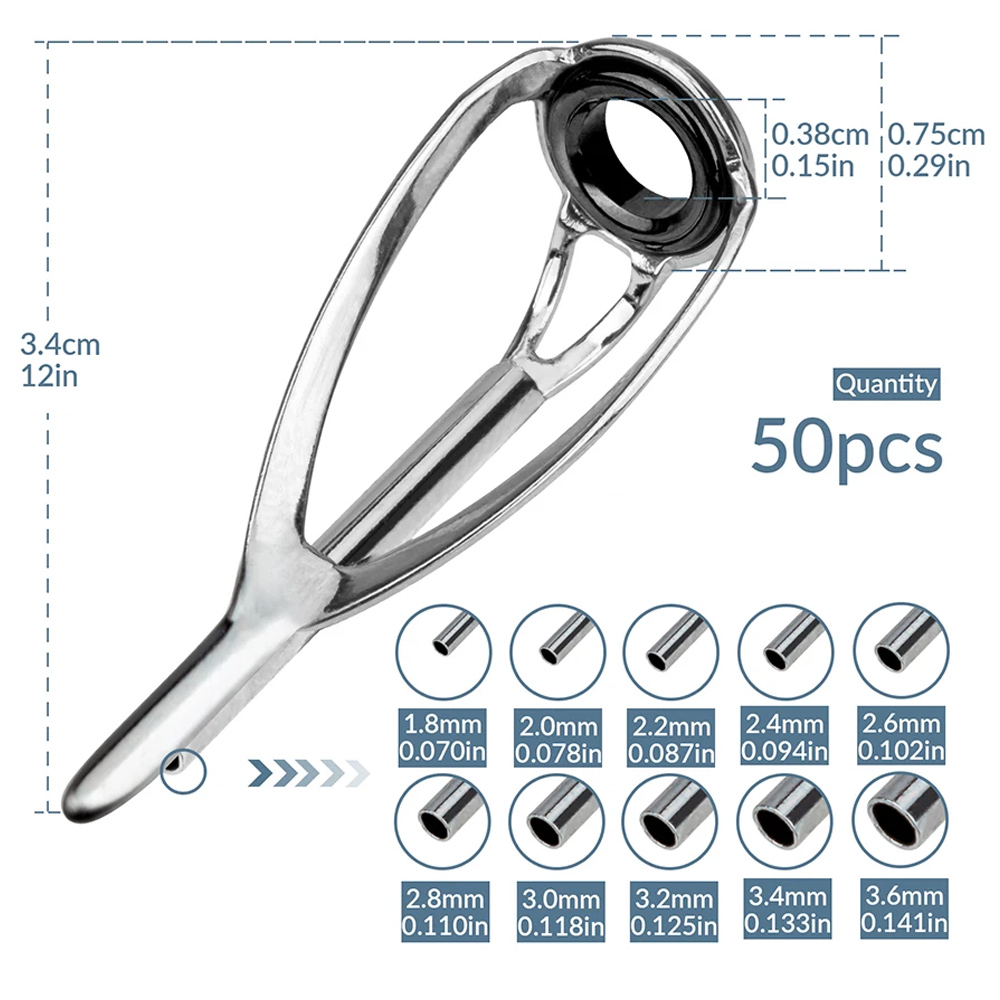 THKFISH 50pcs Fishing Rod Guid – обзор и цена Fishing Rod Tip Replacement